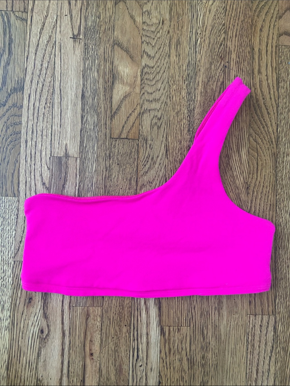 ALO Yoga Hot Pink One-Shoulder Sports Bra